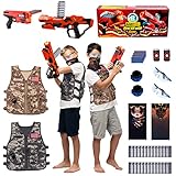 BABY FUN 2 Set Kids Adjustable Tactical Vest Kit, Nerf Guns N-Strike Elite Series with 2 Dart...