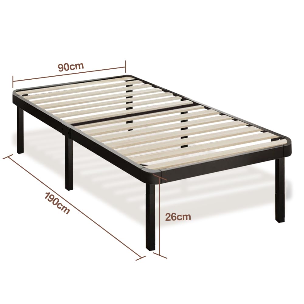 BOLLI - Sommier 90x190cm avec 6 Pieds | Lit avec Sommier à Lattes pour Adulte | 14 Lattes | Résistant et Confortable | Montage Rapide et Facile (Sommier 90x190-6pieds)