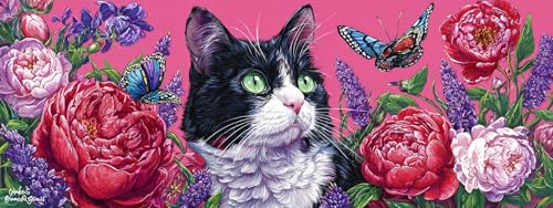 Reofrey ダイヤモンドアート 大きいサイズ 猫ダイヤモンドの絵画 、クロスステッチ キット動物, 手作りキット 全面貼り付けタイプ ビーズア DIY 手芸キットホーム レストラン ラインストーン ホーム 壁掛け 装飾品 30x80cm