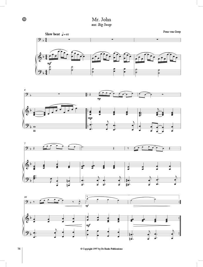 Starke Töne für Posaune Bariton Euphonium und Klavier | Fons Van Gorp | Notensammlung mit Online Audio für Junior- und D1-Bereich | Deutsche Ausgabe für Unterricht Vorspiel & Prüfung