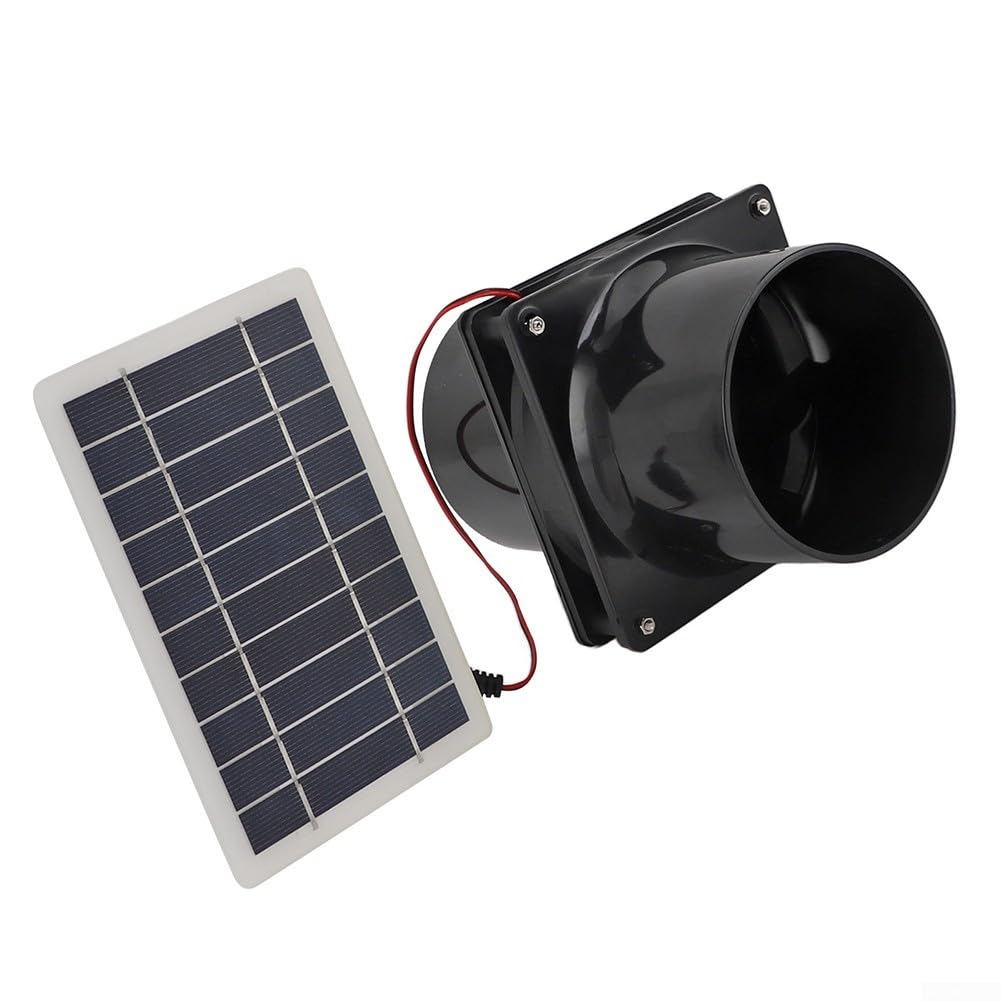 GLOBALHUT Ventilateur D'extraction À Énergie, Kit De Ventilateur De Panneau Solaire, Ventilateur Extracteur D'air Silencieux, Pour Les Maisons, Poulaillers, Camping-cars Et Serres