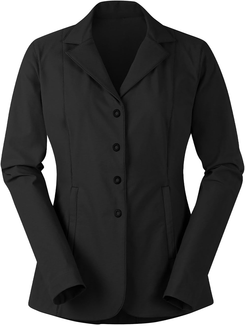 Women's Equestrian Stretch Competitor Coat – 4-Snap, Lightweight English Horse Show Jacket, Machine Wash