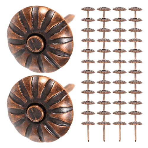 FENICAL 200 Tachuelas de Hierro para Tapicería Vintage Retro, Clavos Decorativos Marrón para Muebles, Fijación Rápida y Resistente para Sofá y Manualidades DIY