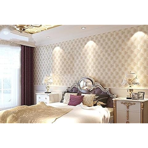 HANMERO 3D Faux Leather Wallpaper Beige Cover