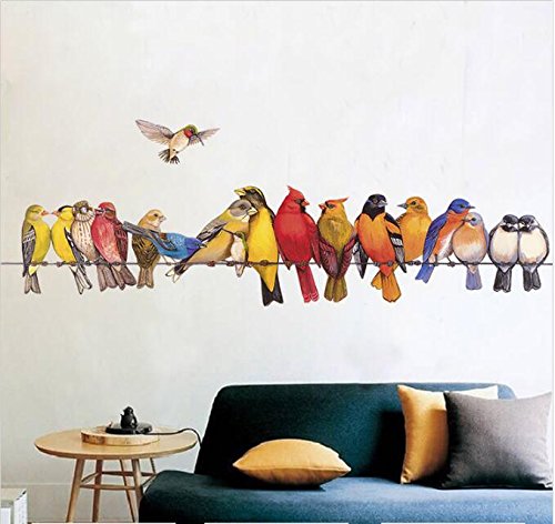 INDIGOS UG Wandtattoo ‚Vögel & Pflanze‘ Gold 96x68 Cm – Selbstklebende Deko Für Wohnzimmer, Kinderzimmer & Mehr