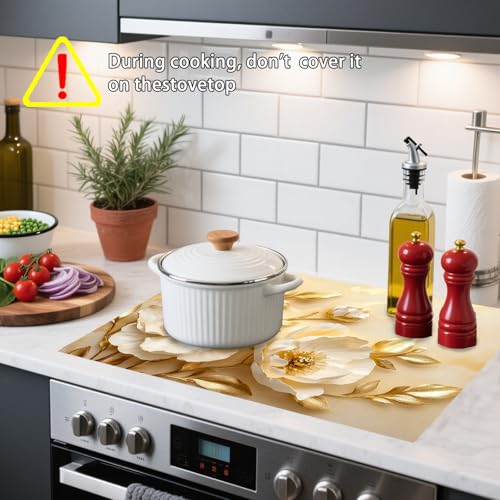 Image of Nuxovilar Floral Stove Cover Diatom Mud 28.35x20.47 In