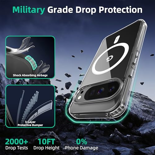 Image of ONES Magnetic for Google Pixel 10 Pro / 10 Slim Case, Compatible with Magsafe, Military-Grade Drop Guard, Anti-Yellowing, Shockproof Cover for Pixel 10 Pro / 10, Scratch-Resistant, Transparent