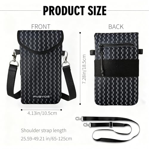 Image of Neoprene Phone Sleeve Pouch Case Bag for Men Women w /Crossbody Strap /Neck Lanyard for iPhone 17 /16 /15 /14 Pro Max, Samsung S25,Pixel 10