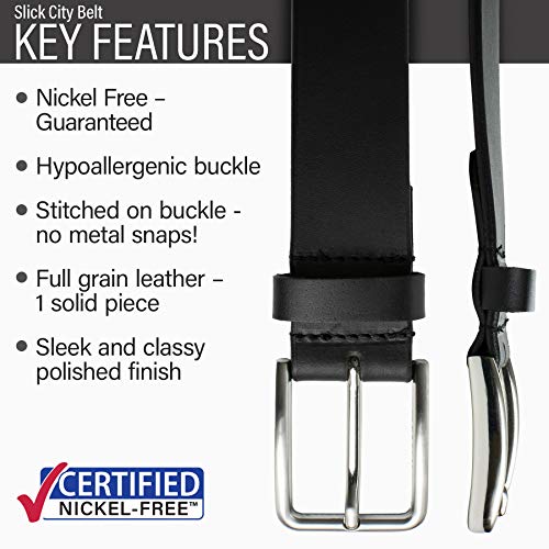 Slick City Belt - Genuine Full Grain Leather with Nickel Free Buckle3