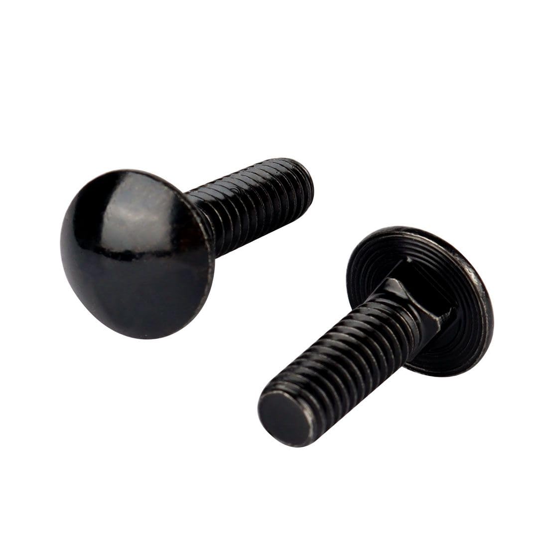 VAMUOEFL 1/4-20 x 5/8" Carriage Bolts Screws Black Finish, Round Head Square Neck, 304 Stainless Steel 18-8, UNC Full Machine Coarse Thread, 20Pcs