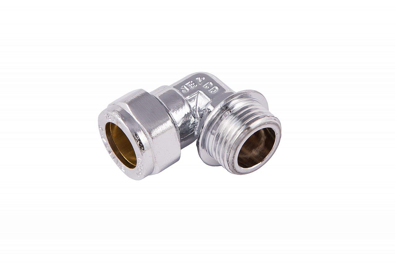 COMAP 75730 15mm x 1/2 Chrome Compression Male Elbow - Plumbing Fitting