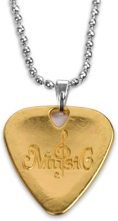 ABchat Metal Guitar Pick Necklace Zinc Alloy 1.2mm Thickness with Ball Chain (Color : Gold) - Les Beatles, Paul McCartney, John Lennon, RIngo Starr, George Harrison ABchat Metal Guitar Pick Necklace Zinc Alloy 1.2mm Thickness with Ball Chain (Color : Gold)