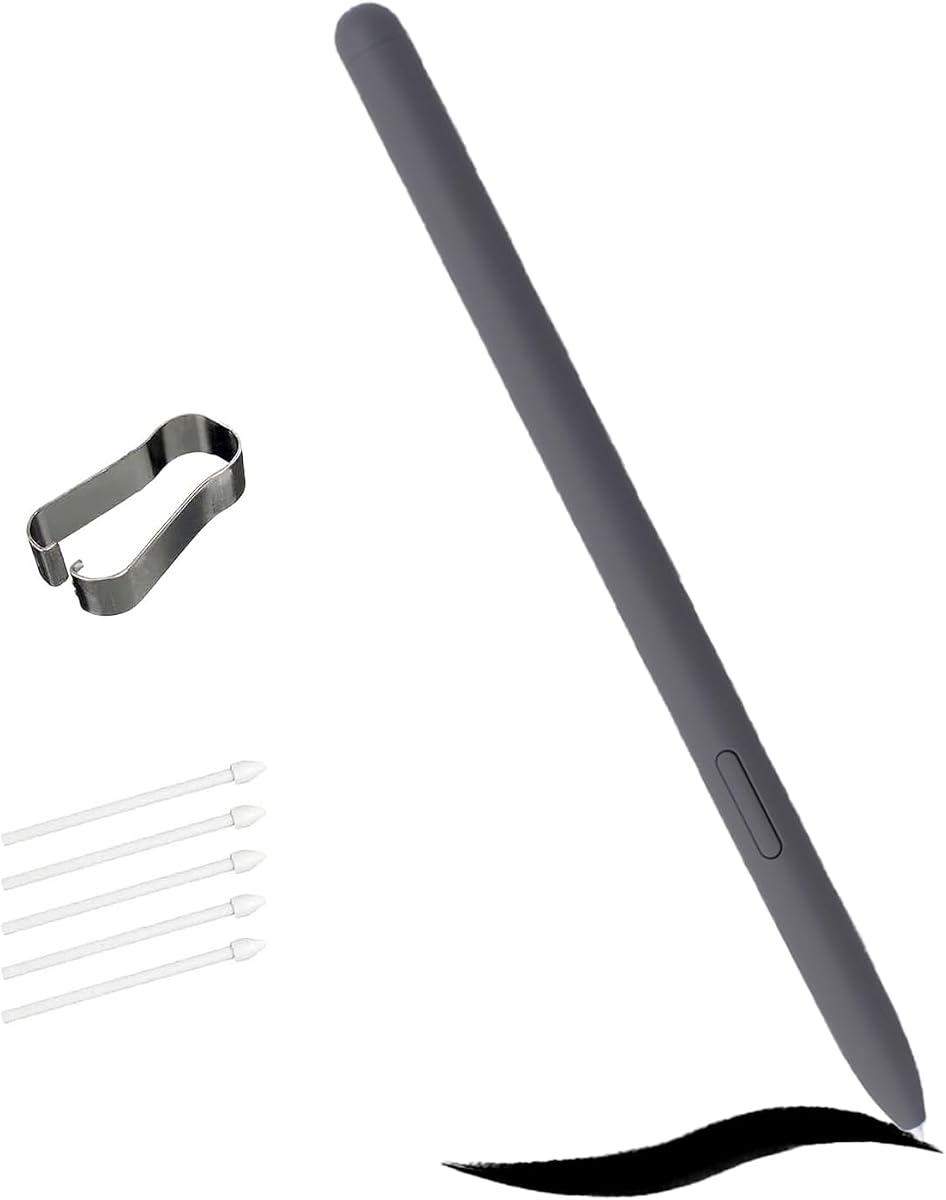 Grey Galaxy Tab S9 FE S Pen for Samsung Galaxy Tab S9 FE Stylus Pen Replacement + Free 5 Tips for Samsung Galaxy Tab S9 FE Stylus S Pen