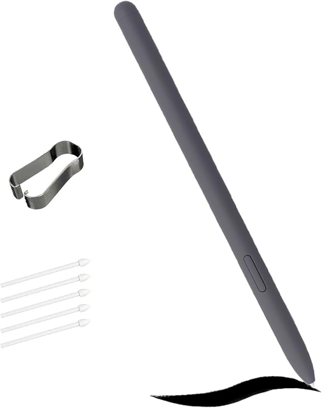 Grey Galaxy Tab S9 FE S Pen for Samsung Galaxy Tab S9 FE Stylus Pen Replacement + Free 5 Tips for Samsung Galaxy Tab S9 FE Stylus S Pen