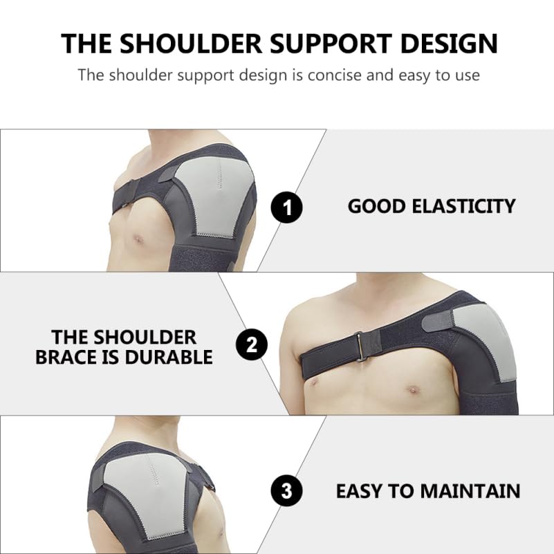 Healeved Adjustable Shoulder Support Brace Shoulder Compression Strap for Sports Recovery Joint Stability Hiking Basketball Tennis 15.74 X 10.23 X 0.39 in