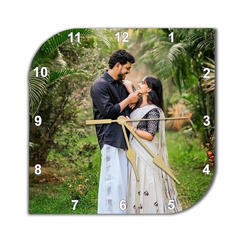 Image of Personalized Wall Clock, Premium Acrylic Custom Photo Clock, Unique Home Decor Item for Living Room & Bedroom,12x12 inches, for Gifting Occasions Photo Wall Clock Anniversary, Rakshabandhan Gift
