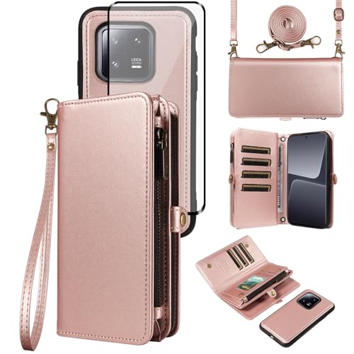 Housse Xiaomi 13 Pro portefeuille cuir rosegold clapet antichoc