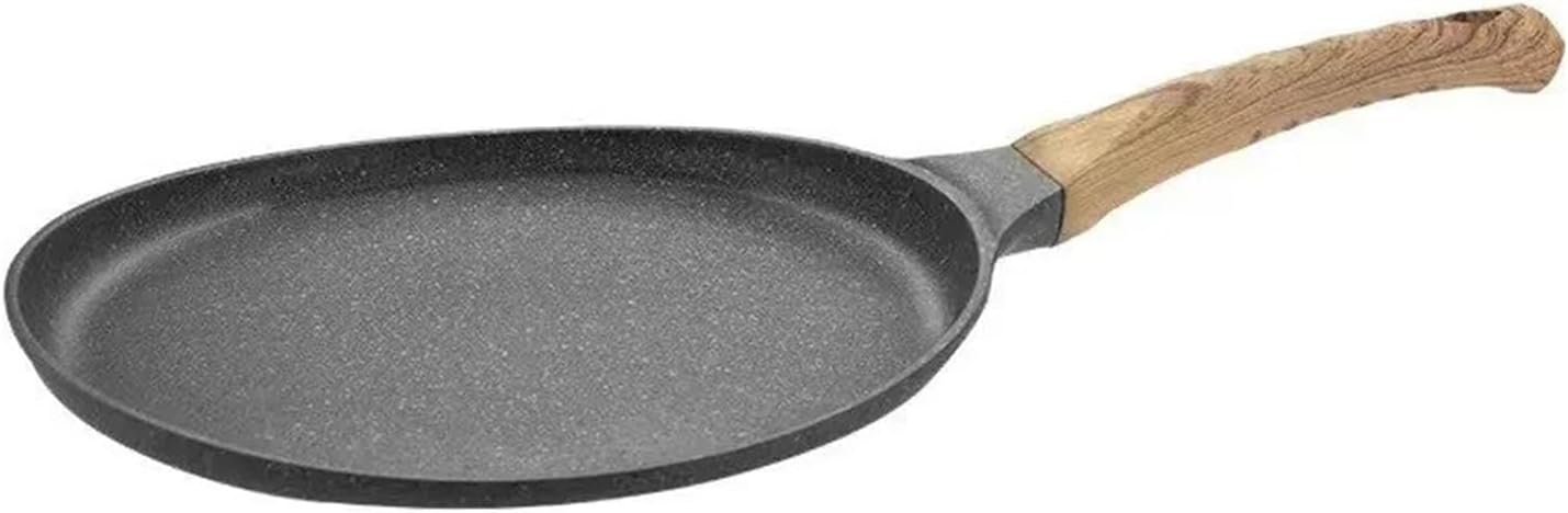 Crepe Pancake Pan Nonstick Frying Pot With Wooden Handle Omelet Saucepan Cooking Steak Pan Kitchenware Induction Crepe Maker(Black 24cm)
