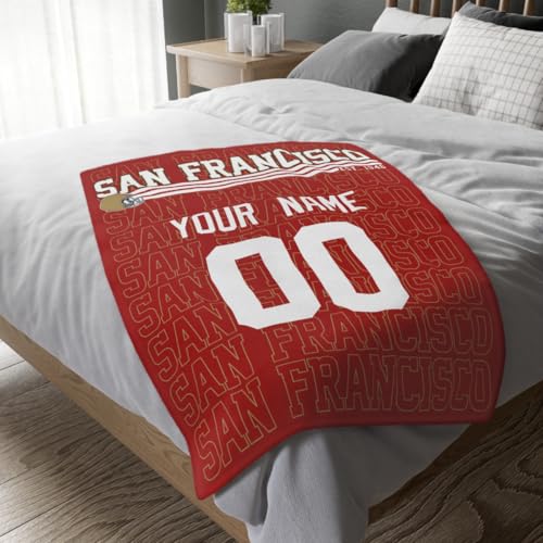 Image of ANTKING San Francisco Throw Blanket for Men Women Boy Custom Name and Number Gifts