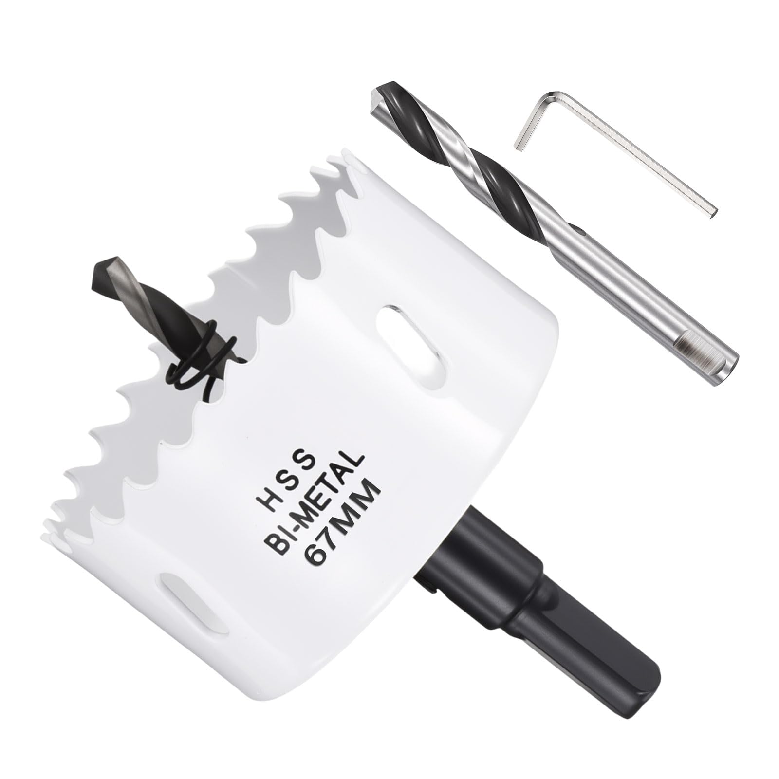 METALLIXITY Bi-Metal Hole Saw 2-5/8", M42 HSS Circular Head 67mm Hole Cutter with 2 Pilot Drill Bits