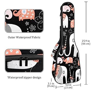 Housse pour ukulélé bohème avec imprimé floral éléphant de 10 mm d’épaisseur – Rembourrage en éponge de 53,3 cm – Avec… - Les Beatles, Paul McCartney, John Lennon, RIngo Starr, George Harrison Housse pour ukulélé bohème avec imprimé floral éléphant de 10 mm d'épaisseur - Rembourrage en éponge de 53,3 cm - Avec… – Image 4
