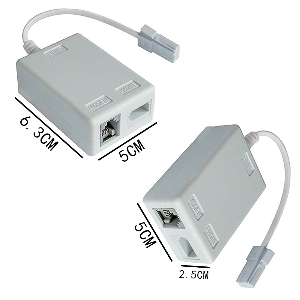 2Pcs Broadband Internet Microfilter Splitter ADSL Splitter for BT UK ...