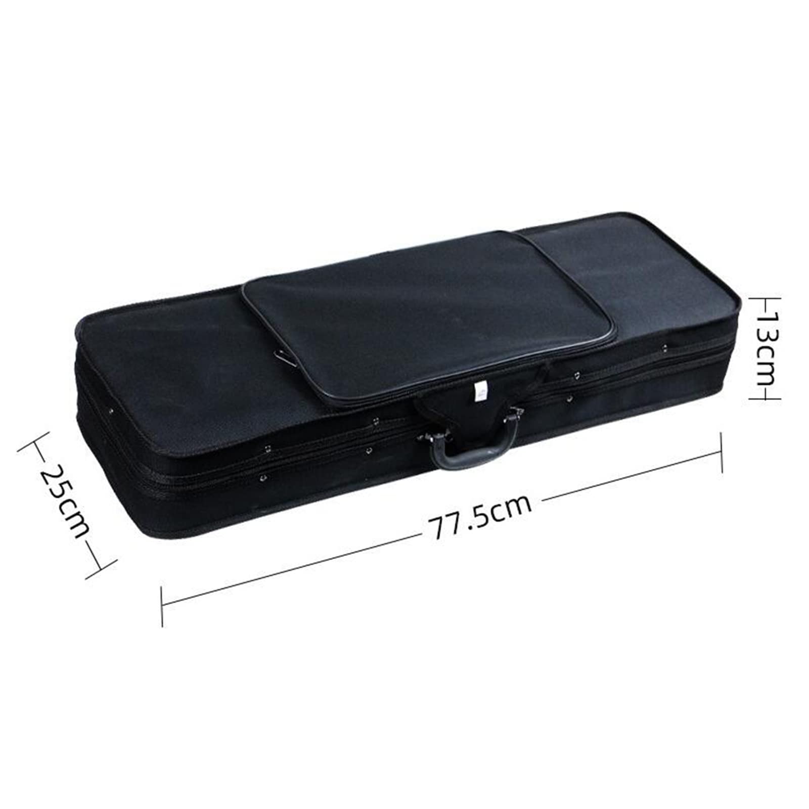 Estuche para Violín de Tamaño Completo 4/4 Negro Oblongo, Estuche para Violín Fuerte Interior de Felpa Profesional Súper Ligero con Correas de Mochila