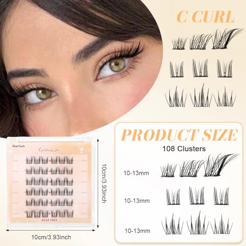 Image of MAYCREATE108Pcs Glue-Free Press-On Eyelashes, Self-Adhesive False Lashes Set with Natural Wispy, Cat Eye & Volume Styles, Reusable Lightweight Synthetic Lashes, Easy Apply No Glue Lash Kit