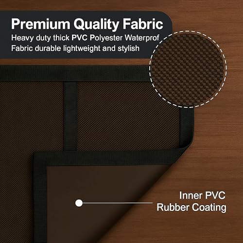 Image of Refrigerator Single Door Waterproof, Dustproof, Refrigerator Top Cover, Protective Cover for Fridges with Extra Storage Space Nylon Top cover with 6 Storage Pockets ( Coffee, 130 x 54 cm )