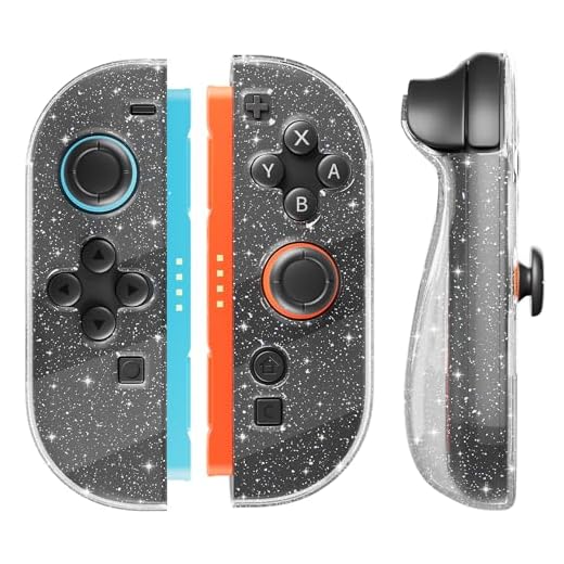 RHOTALL Clear Glitter Controller for Nintendo Switch 2 (Clear TPU) - Protective Case Cover with Transparent Sparkle Glitter Design
