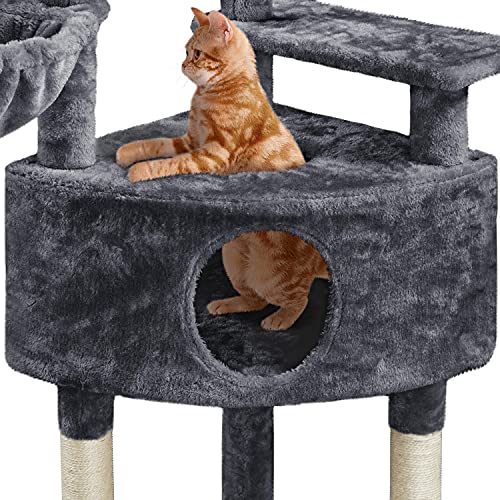 Torre para gatos 46 pulgadas con rascadores y espacios múltiples miniatura 4