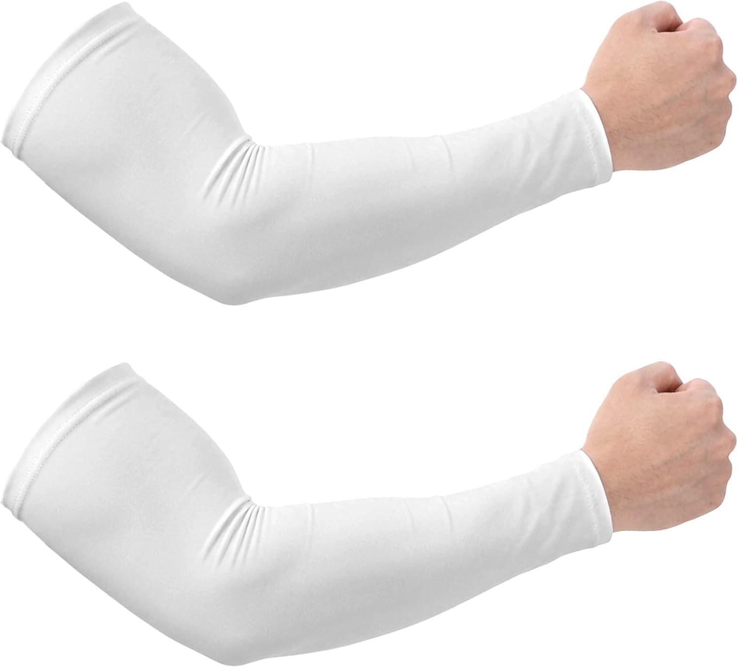 Manchons de protection UV blancs : compression et effet rafraîchissant outdoor unisexe