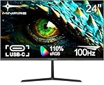 Minifire 24-inch USB-Type C Monitor, 1920x1080 Full HD, 100Hz, 4000:1 High Contrast Ratio PC Screen, 75% DCI-P3, HDR, 8 Bits, USB-C&HDMI 1.4, VESA 75x75mm (MF24X3AL)