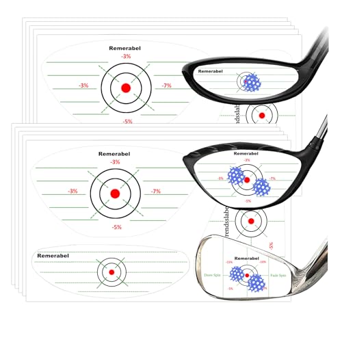 Golf Driver Blue Impact Tape Set Labels 150 pcs Self-Teaching Sweet Spot and Consistency Analysis Training Aids Target Sticker Standard Wood Iron Putters Ball Hitting Recorder for Swing Practice