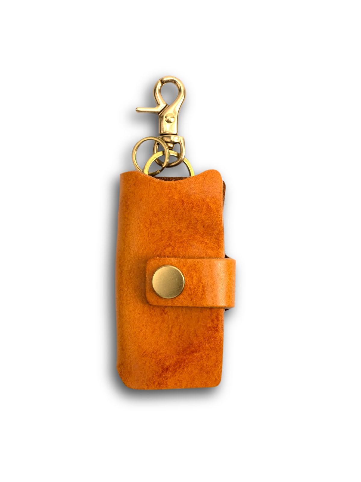 CYGCLOVIA Men's Smart Key Case, Vegetable Tanned Genuine Leather, Italian Leather, Women's, Compatible with Smart Keys, Includes Carabiner, Key Holder, Key Cover, Keycase, Gift, Unisex, Camel : Clothi