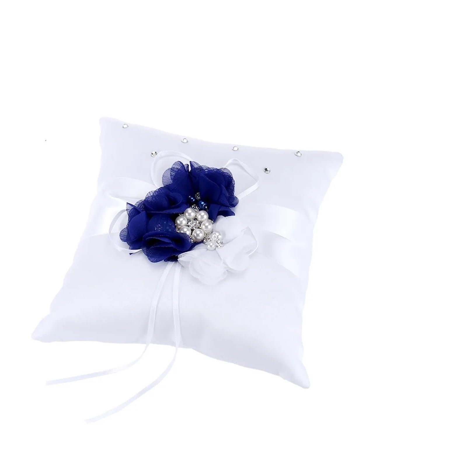 HEUchuan wedding ring cushion Wedding Ring Pillow 20x20cm Pearl Flower Decorated Bearer Compact Soft Texture for Ceremony