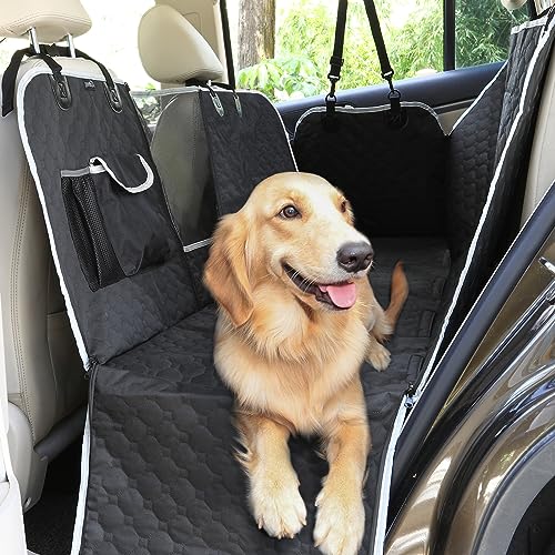 Pecute Housses de Siège d'auto pour Chien, Housse Protection de Siège d'arrière avec Fenêtre de Visualisation, Housse Banquette Imperméable pour Voiture et SUV, en Plaid de Football(146 x 136cm)