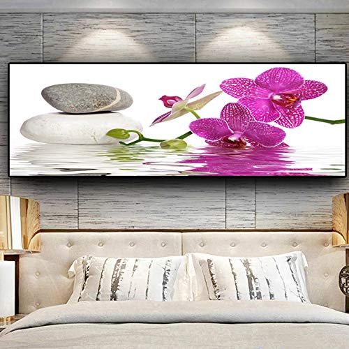 Toile orchidée violette spa peinture moderne 50x150cm pour décoration murale zen