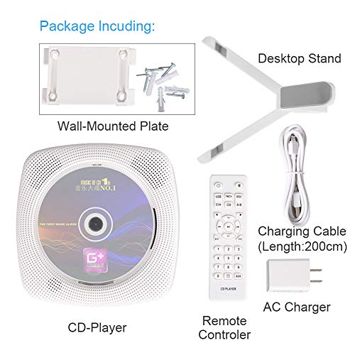 Cd Player, Bluetooth Hifi Speaker, Usb Flash Player, Aux Line-In Audio Boombox, Fm Radio, Portable, Wall Mountable And Desk Stand, With Remote Control #TOP5