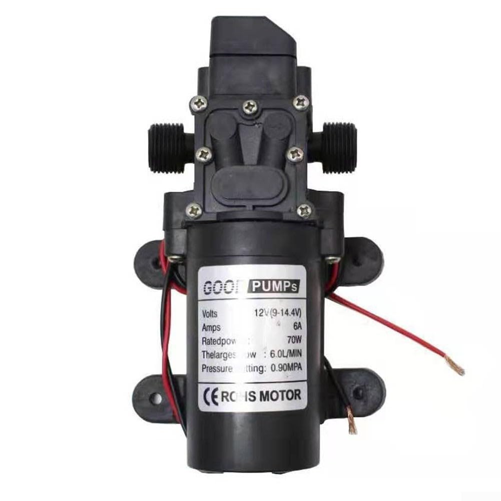12V DC Fresh Water Pump, 12 Volt Diaphragm Pump Self Priming Sprayer Pump with Pressure Switch 4.5 L/Min 1.2 GPM 100 PSI Adjustable for RV Camper Marine Boat Lawn
