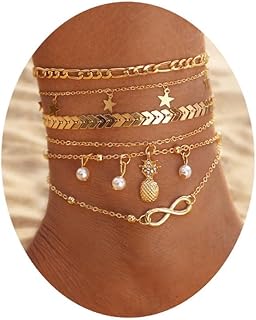 SANZEZ COOLive Layering Infinity Love Anklets Set for Women