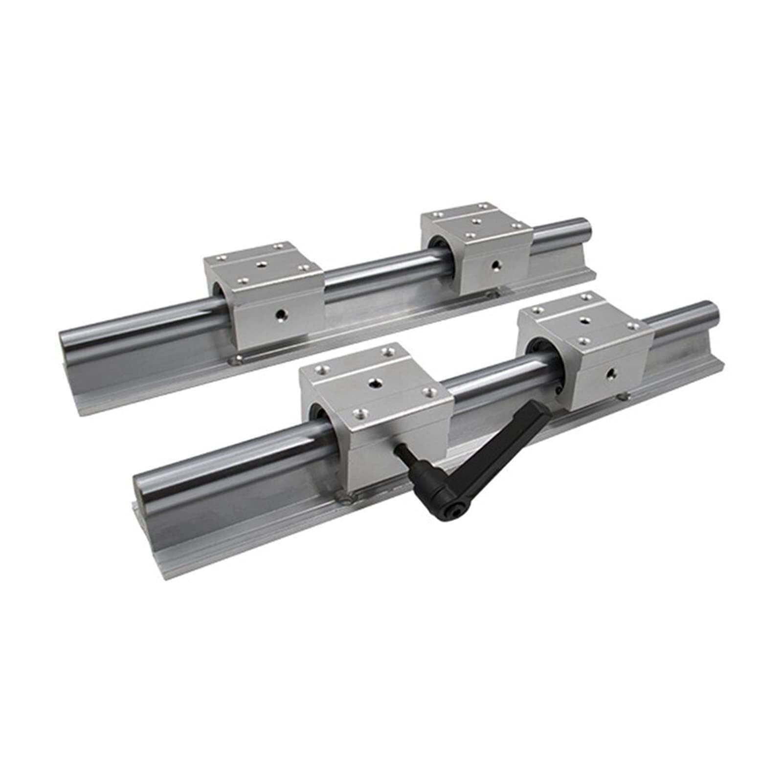 Rillenlager, 2 Sbr10 Sbr12 Sbr16 Sbr20 Sbr25 Lineare Wellenstangenschienenführung + 4 Gleitlagerblöcke (Farbe: 2SBR25 4SBR25UU, Führungslänge: 550 mm)