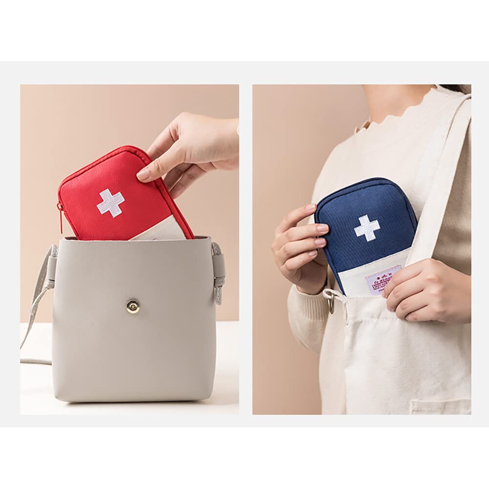 Empty First Aid Bag, Small Portable Empty First Aid Kit Bag Waterproof Travel Medicine Bag for Emergency, Lightweight Medical Storage Bag Compact First Aid Pouch for Outdoor Camping Hiking