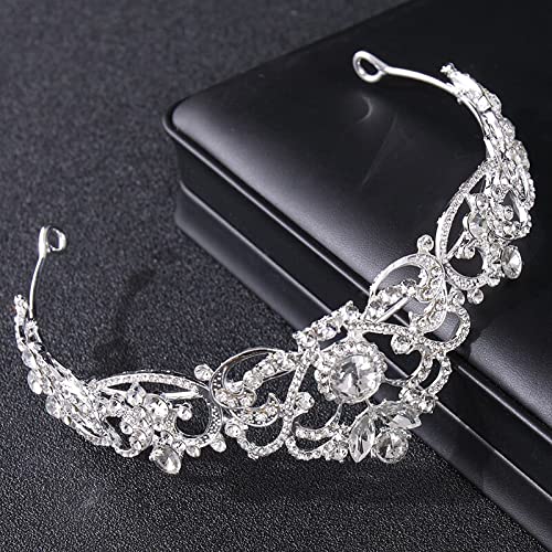 Diamentowa tiara kryształowa korona z kryształkami Tiara diadem na studniówkę dla dziewczynki kobiety ślubne akcesoria do włosów ślubne ozdoby jubilerskie nakrycie głowy