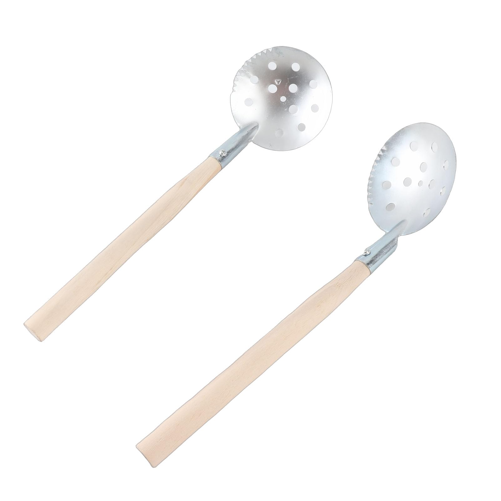 Lot de 2 cuillères à glace argentées pour la pêche sur glace