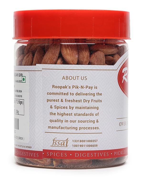 Roopak's PIK-N-PAY 100% Salted and Roasted Premium Almond rich in Protein Boost immunity High in Fiber & Boost Immunity, Badam Giri, Healthy Snack,Nutritious & Delicious | 250 Gram 2