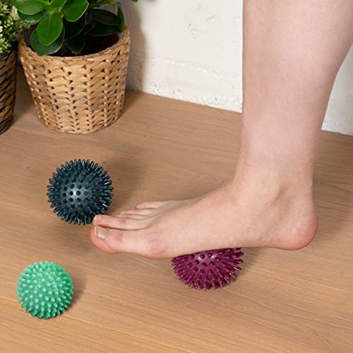 Navaris 3X Igelball mit Noppen - 3er Set Igel Ball Massageball - Massage für Hand Fuß Rücken Balance - Fitness Noppenball medium und hart - Image 7