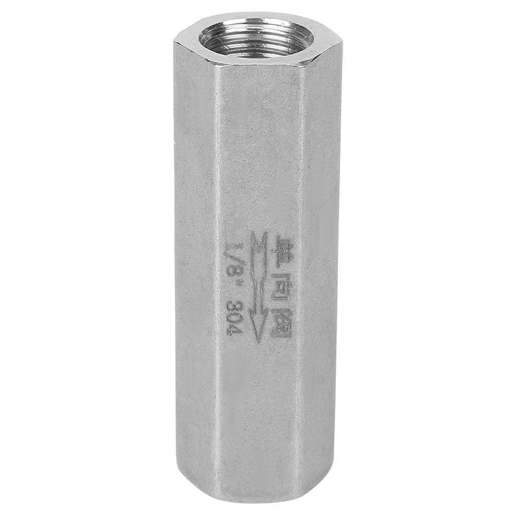 Air Check Valve Stainless Steel Hex BSPP Female Thread One Way Air Check Valve for Gas, Oil, Water Pipe Connection(1/8") Valve Check Valve