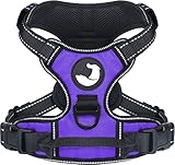 arnes para perros grandes coche Superficie Oxford e Interior Acolchado Suave - Nylon oxford exterior de alta densidad mejorado, lo suficientemente duradero y resistente al agua. Relleno de malla transpirable suave hace que la capa interior se siente cómodo en lugar de presión constante y tirones en los huesos del cuello del perro para proteger al perro de lesiones