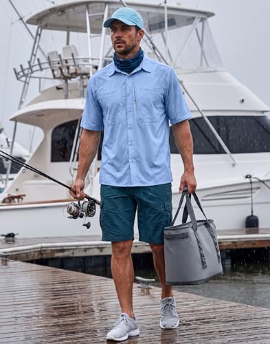 Image of G Gradual Men's Fishing Shirts with Zipper Pockets UPF 50+ Lightweight Cool Short Sleeve Button Down Shirts for Men Hiking